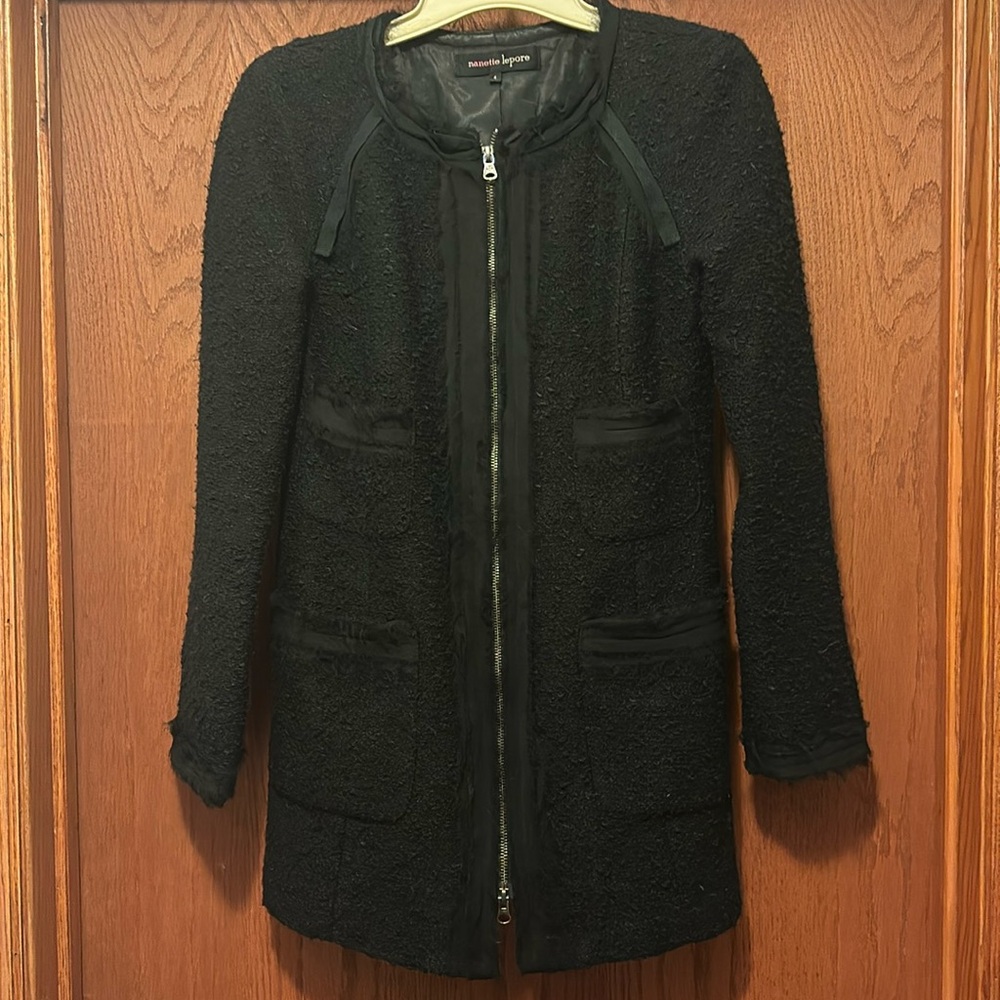 Nanette lepore Wool Blend Textured Blazer Coat 4